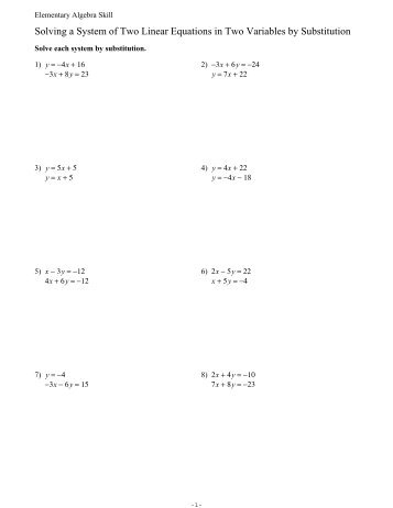 Solving a System of Two Linear Equations in Two Variables by ...