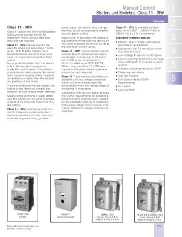 Starters and Switches, Class 11 - 3RV - Siemens