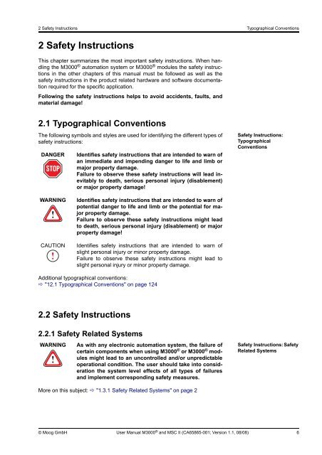 User Manual M3000® Automation System / MSC II (Moog Servo ...