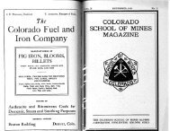 COLORADO CHOOL OF MINES MAGAZINE