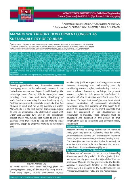 manado waterfront development concept as sustainable city of tourism