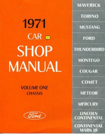 DEMO - 1971 Ford Car Shop Manual - ForelPublishing.com