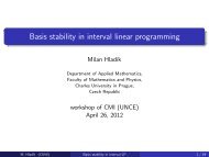 Milan Hladík: Basis stability in interval linear programming