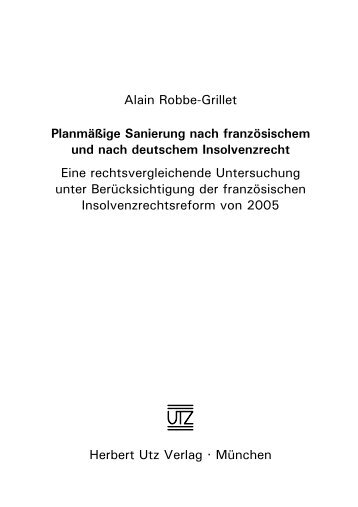 Alain Robbe-Grillet Planmäßige Sanierung nach französischem und ...