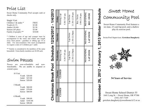 Winter 2012-2013 Brochure (Read-Only) - Sweet Home School District