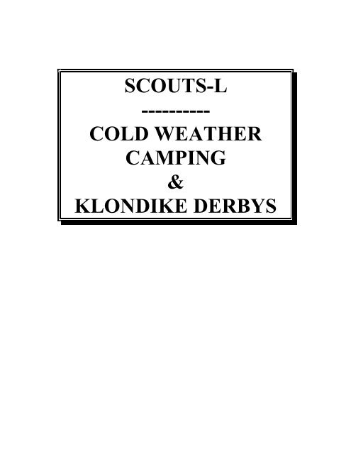 scouts-l ---------- cold weather camping & klondike derbys - Clipart