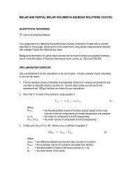 molar and partial molar volumes in aqueous solutions - Chemistry