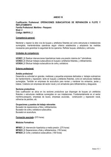 ANEXO 10 CualificaciÃ³n Profesional: OPERACIONES ... - Navarra
