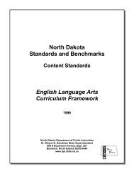 North Dakota Standards and Benchmarks English Language Arts ...