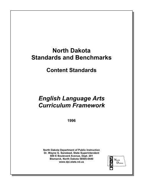 North Dakota Standards and Benchmarks English Language Arts ...