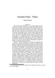 Insurance Fraud : Theory - UniversitÃ© de Cergy Pontoise