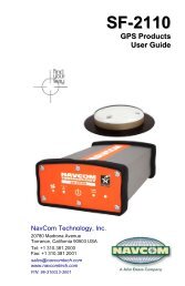 SF-2110 GPS Products User Guide - NavCom Technology Inc.