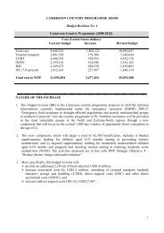 PROFORMA FOR PROJECT REVISION SUBMISSION - WFP