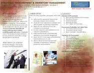 STRATEGIC PROCUREMENT & INVENTORY MANAGEMENT