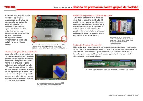 Descripción técnica: Diseño de protección contra golpes de Toshiba