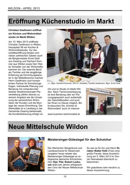 kÃ¶nnen Sie die Gemeindezeitung von April 2013 als PDF ... - Wildon