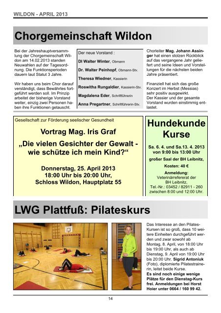 kÃ¶nnen Sie die Gemeindezeitung von April 2013 als PDF ... - Wildon