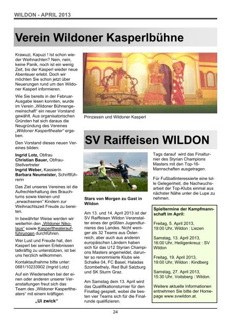 kÃ¶nnen Sie die Gemeindezeitung von April 2013 als PDF ... - Wildon