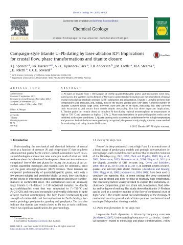 Campaign-style titanite U-Pb dating by ICP - Earth Science ...