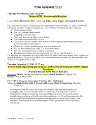 TCRM Schedule 2012 (PDF)