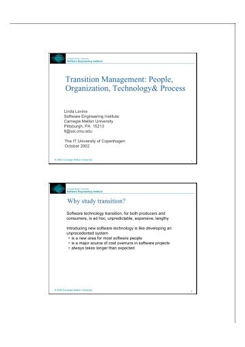 Transition Management: People, Organization, Technology& Process