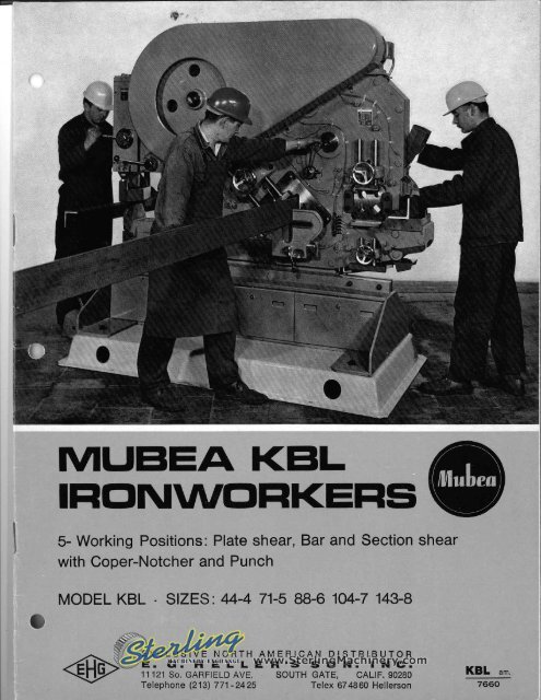 Mubea KBL Ironworker Brochure - Sterling Machinery