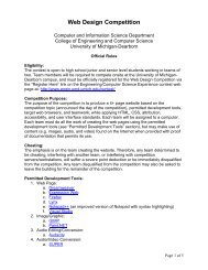Web Design Competition - Official Rules - University of Michigan