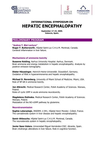 Preliminary Program HEPATIC ENCEPHALOPATHY - Afef