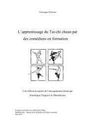 L'apprentissage du Tai-chi chuan par des comÃ©diens en ... - HETSR