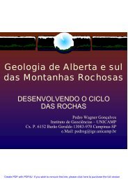 Geologia de Alberta e sul das Montanhas Rochosas - IGEO- Unicamp