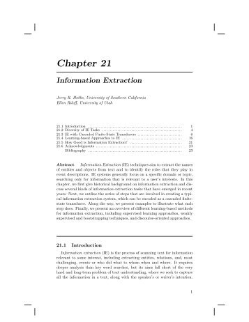 Information Extraction - University of Utah School of Computing