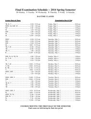 Final Exam Schedule