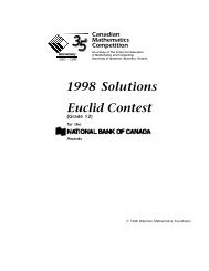 Euclid Contest Solutions 1998 - CEMC - University of Waterloo