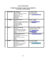 LIST OF PARTICIPANTS 2ND MEETING OF COMSATS ...