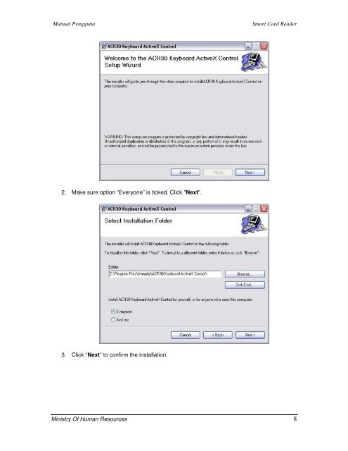 SMART CARD READER INSTALLATION STEPS