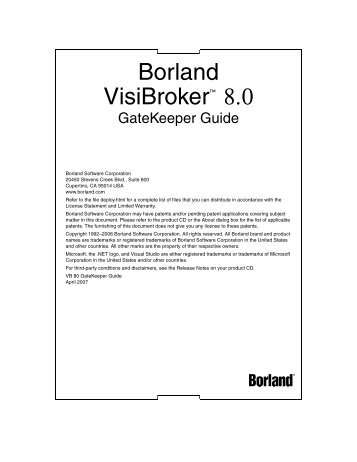 What is GateKeeper? - Borland Technical Publications