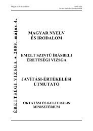 MAGYAR NYELV ÉS IRODALOM JAVÍTÁSI-ÉRTÉKELÉSI ÚTMUTATÓ