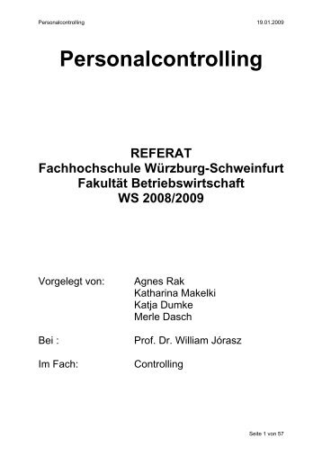 Personalcontrolling REFERAT Fachhochschule ... - bewerberAktiv