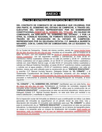 Acta Entrega RecepciÃ³n Comodato con ... - conafe.edu.mx