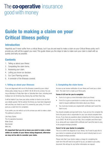 Critical illness claim guide (PDF - 0.2Mb) - Royal London