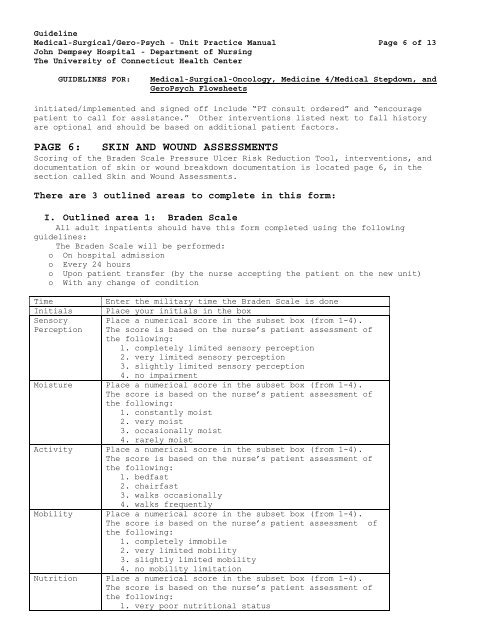 medical-surgical flowsheet guidelines - Department of Nursing ...