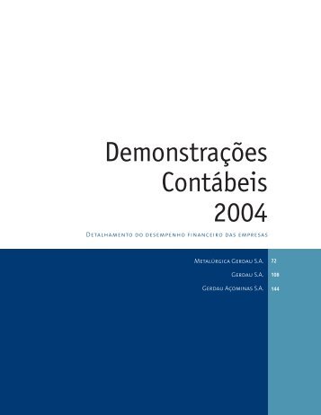 DemonstraÃ§Ãµes ContÃ¡beis 2004 - Gerdau