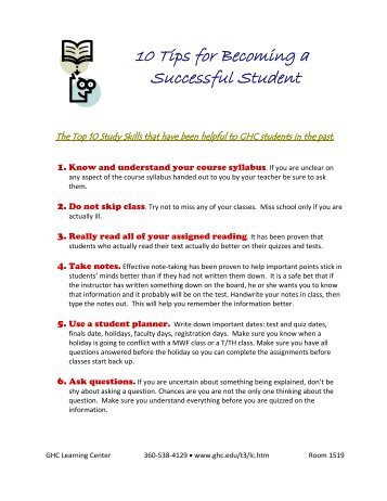 10 tips for becoming a successful student - Grays Harbor College