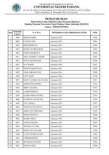 Akuntansi D3 - Universitas Negeri Padang