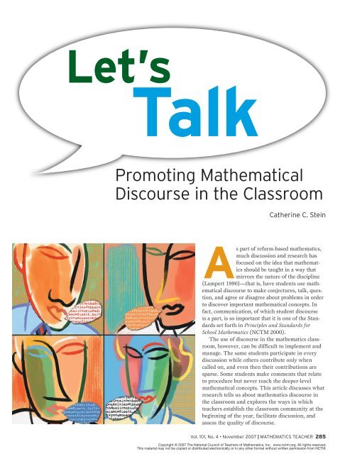 Promoting Mathematical Discourse in the classroom