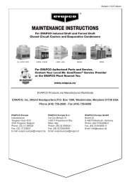 MAINTENANCE INSTRUCTIONS - EVAPCO Europe NV