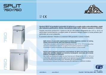 Versioni SPLIT di produttori automatici di ghiaccio a scaglie piatte ...