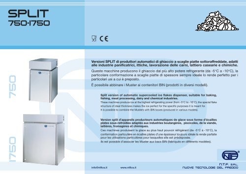 Versioni SPLIT di produttori automatici di ghiaccio a scaglie piatte ...