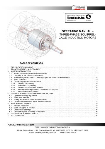operating manual - Cantoni Group