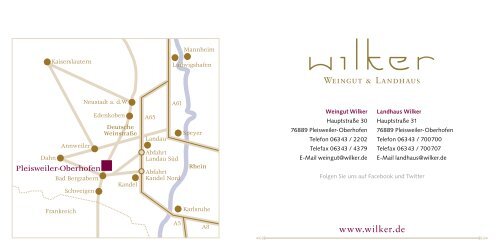 Preisliste Weingut & Landhaus Wilker 2/2012